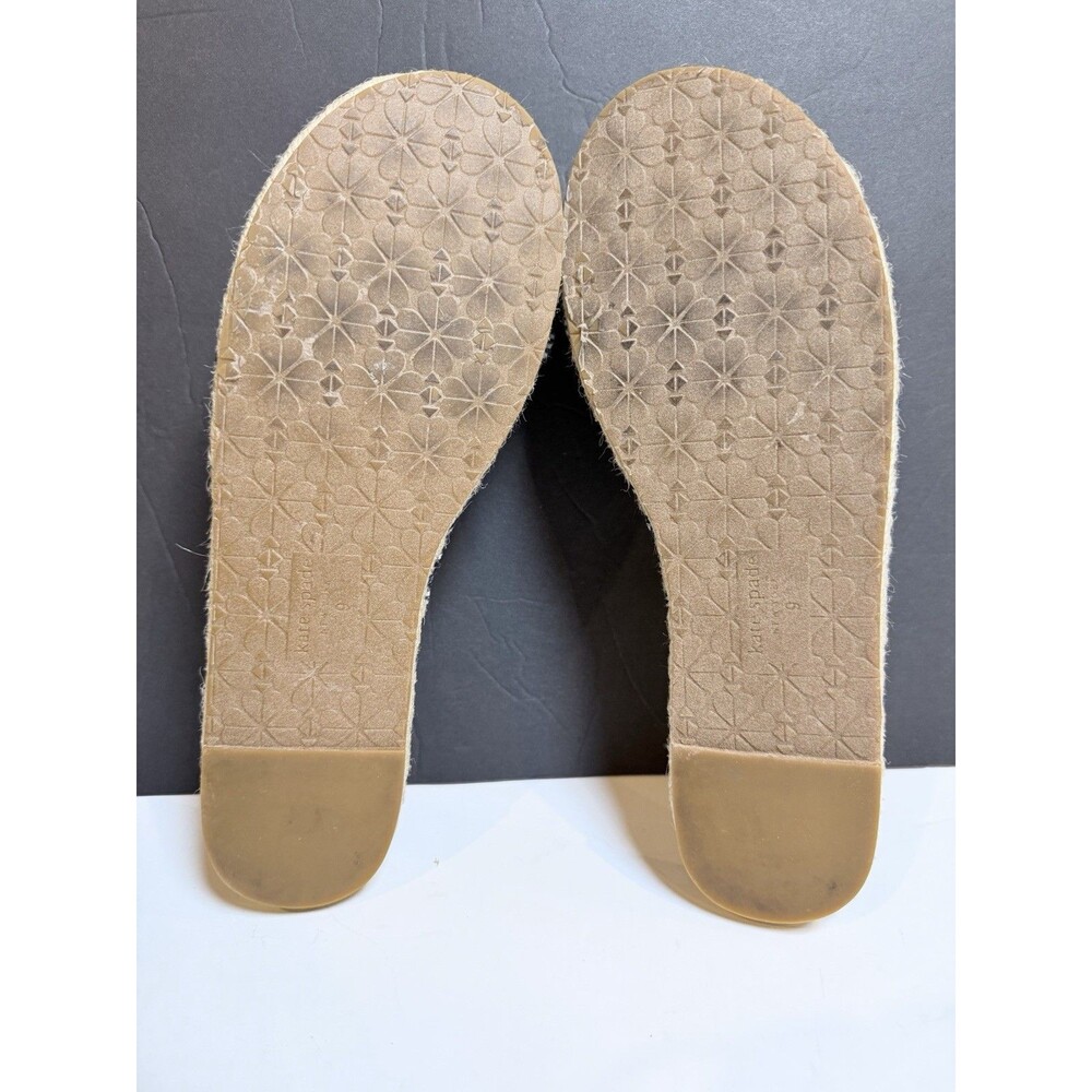 Kate Spade Saltie Shore Espadrille Slide Sandals Women 9B Striped Bow Flats - Picture 11 of 12